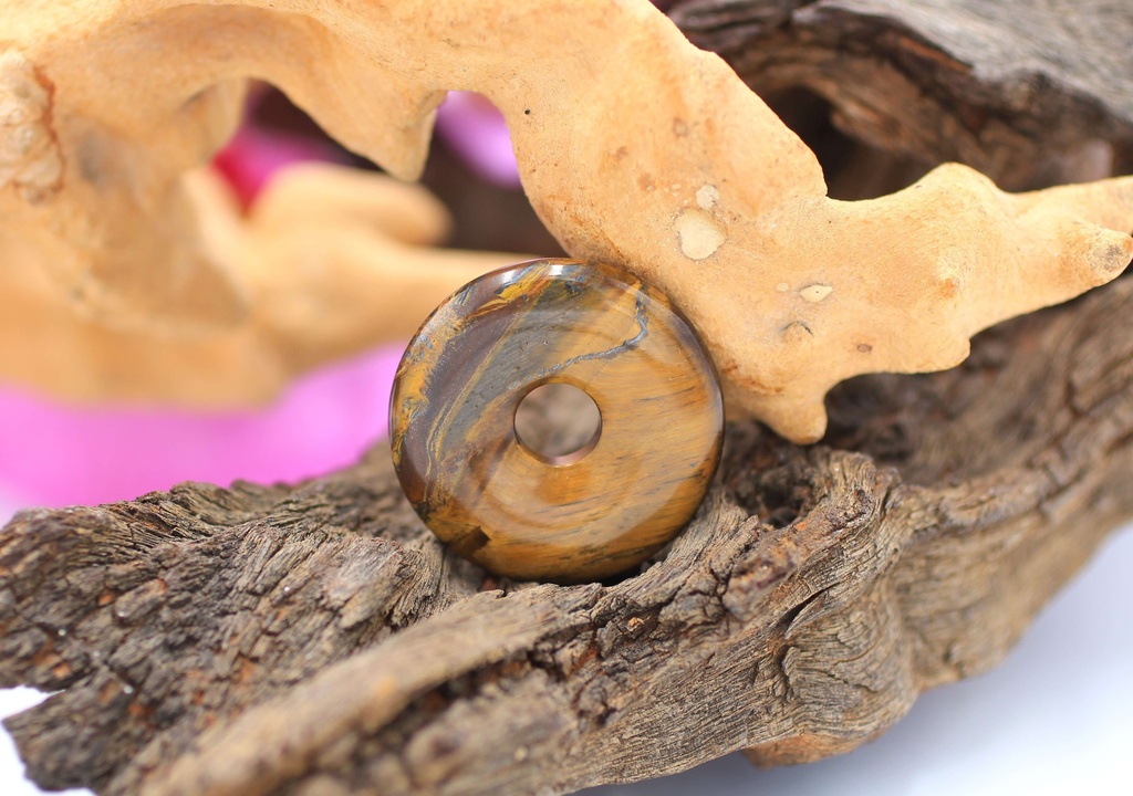 Pendentif donut en Oeil de tigre