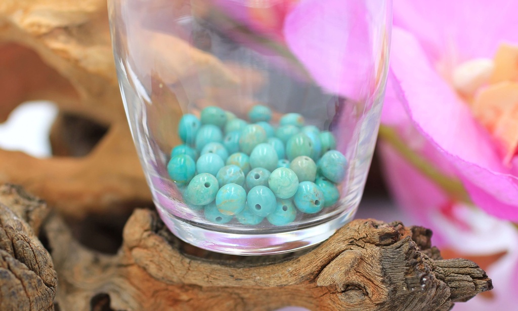 Perle 6mm en Turquoise du Pérou