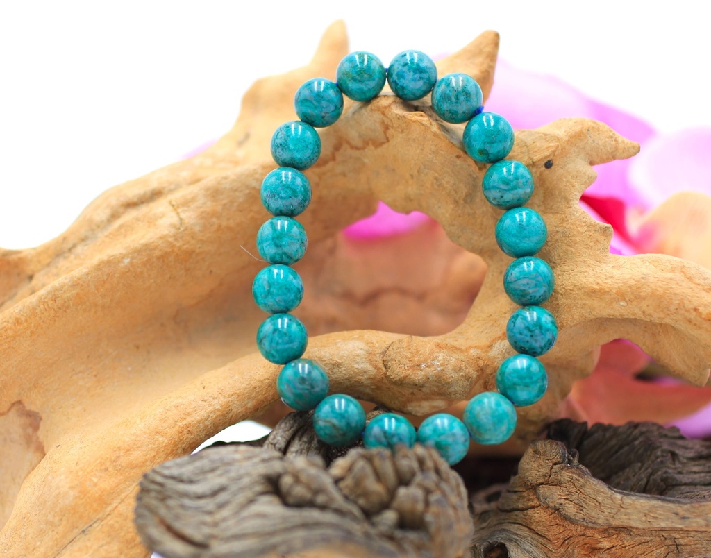 Bracelet en perles 10mm en Chrysocolle