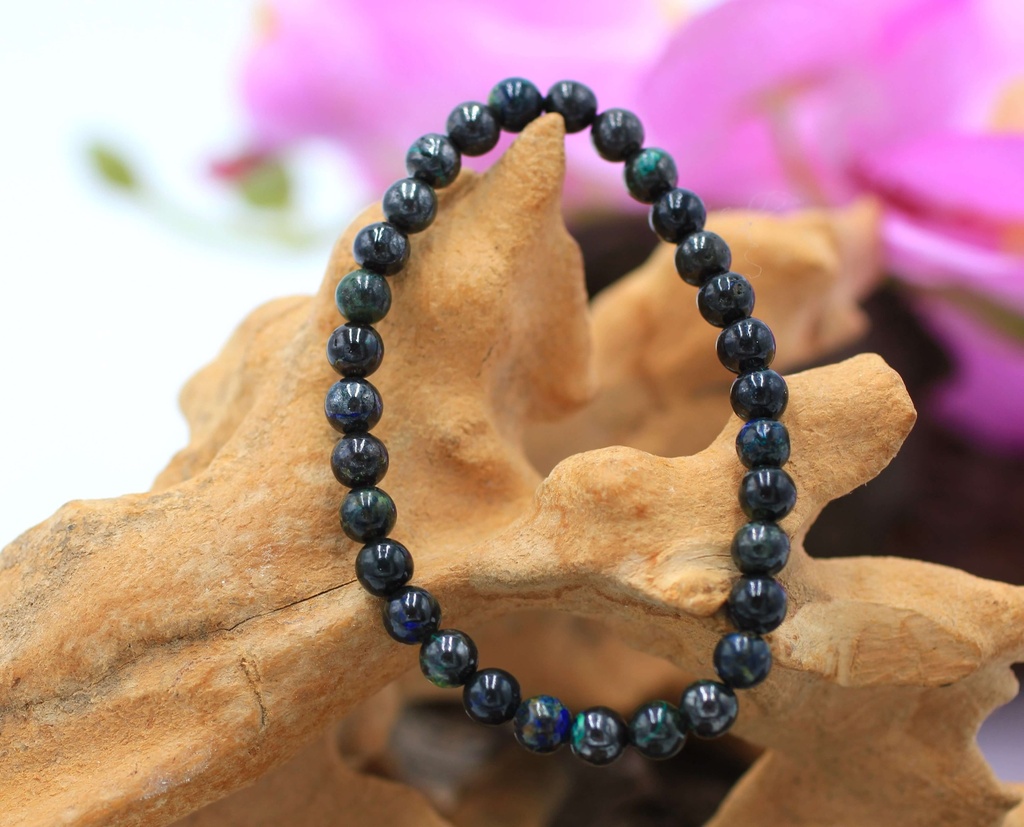 Bracelet en perles 6mm en Azurite-Malachite