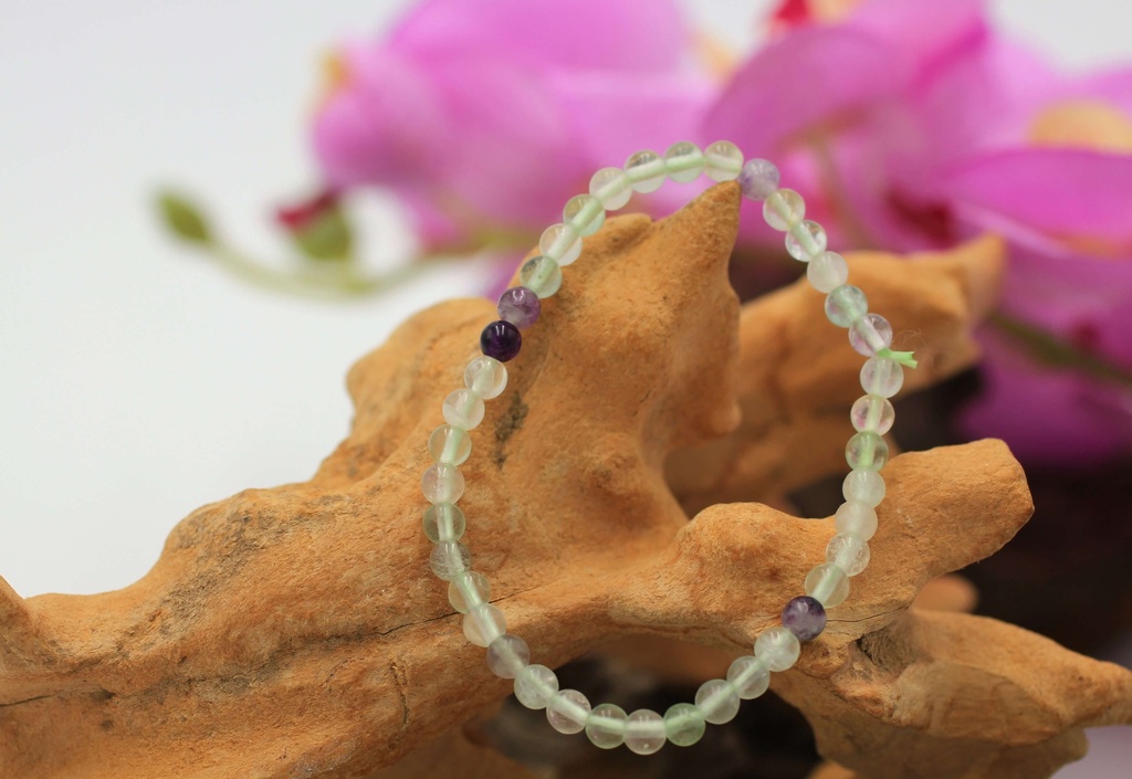 Bracelet en perles 4mm en Fluorite multicolore