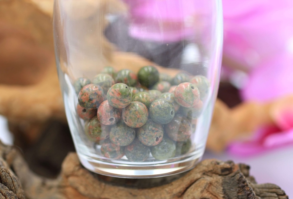 Perle 8mm en Jaspe unakite