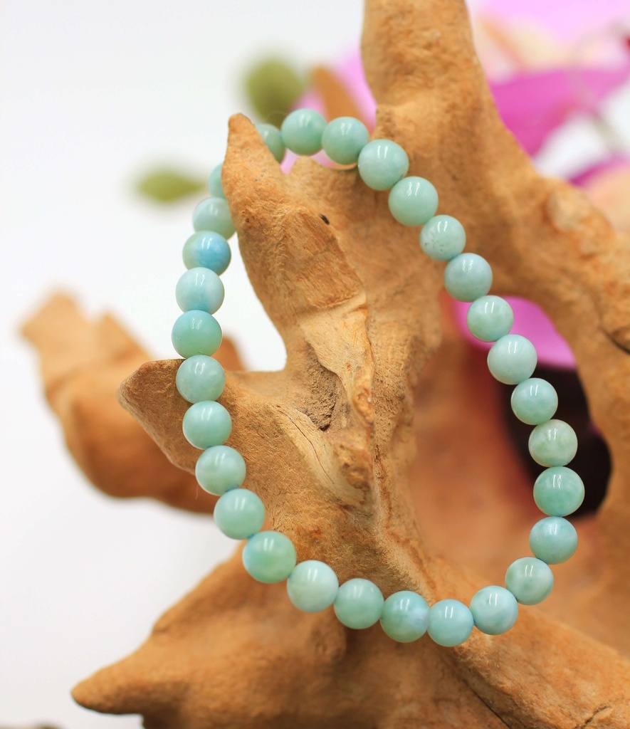 Bracelet en perles 6,0mm en Larimar