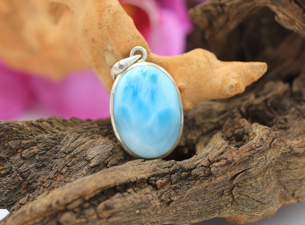 Pendentif en Argent 925 et Larimar