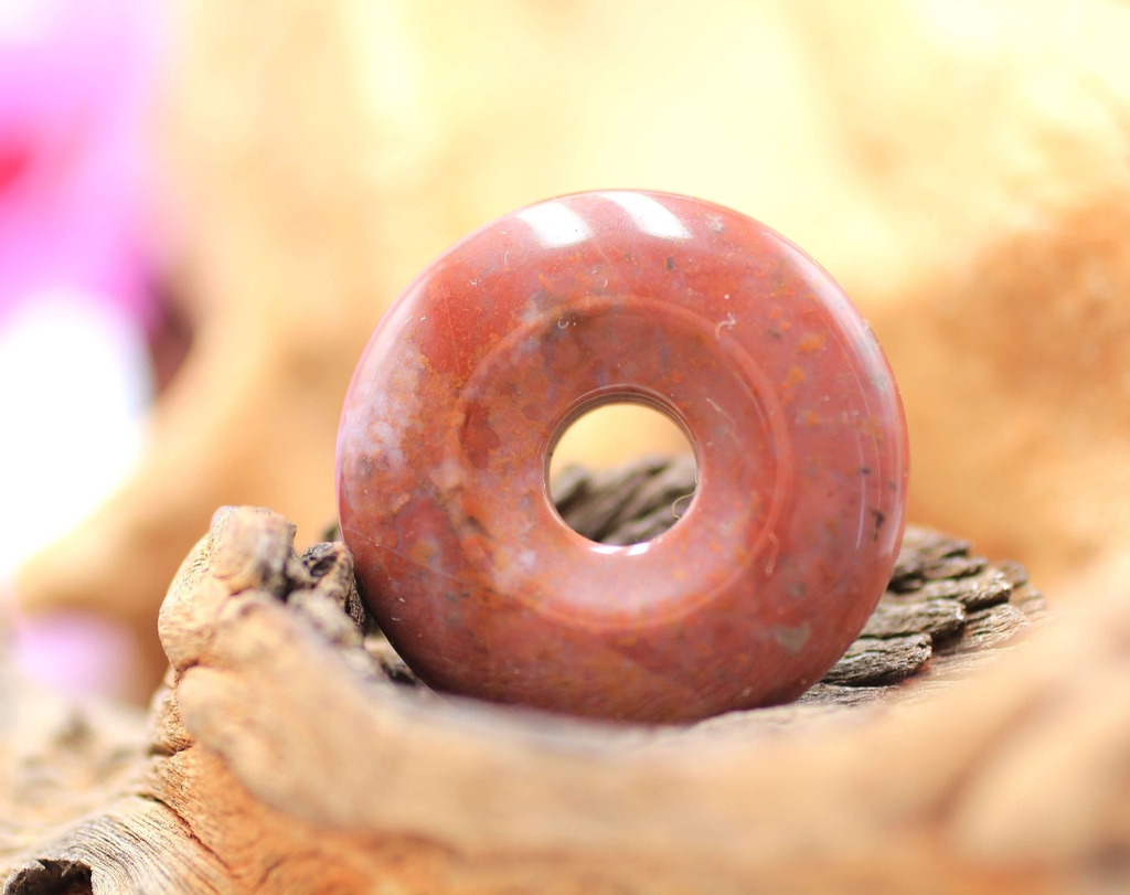 Pendentif donut en Jaspe océan