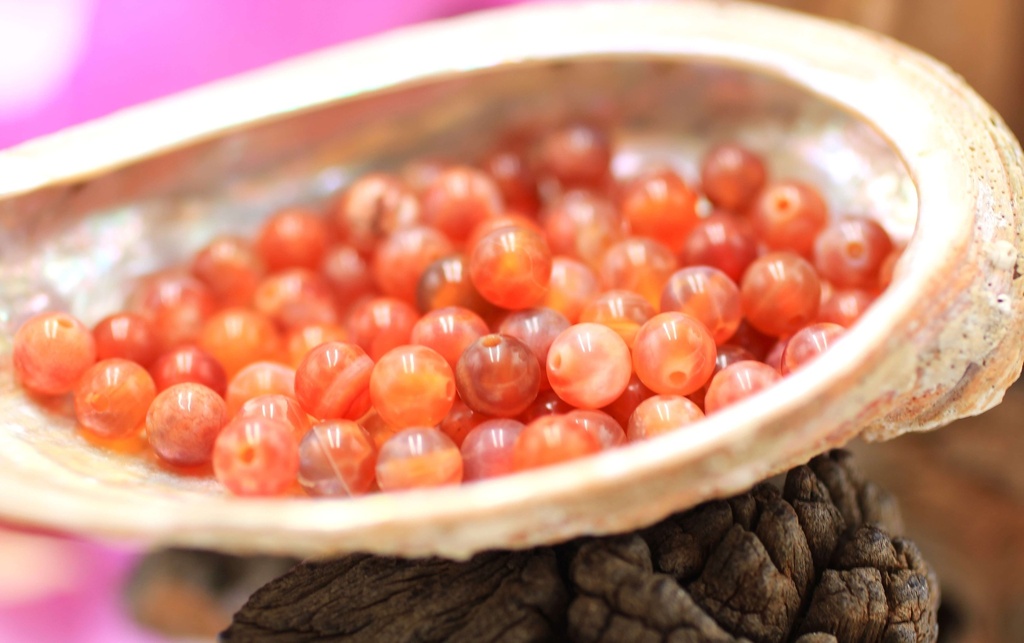 Perle 6mm en Agate feu