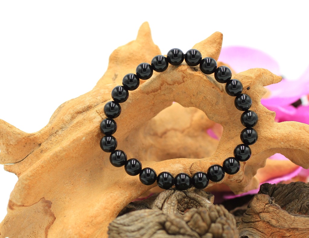 Bracelet en perles 8mm en Onyx noir