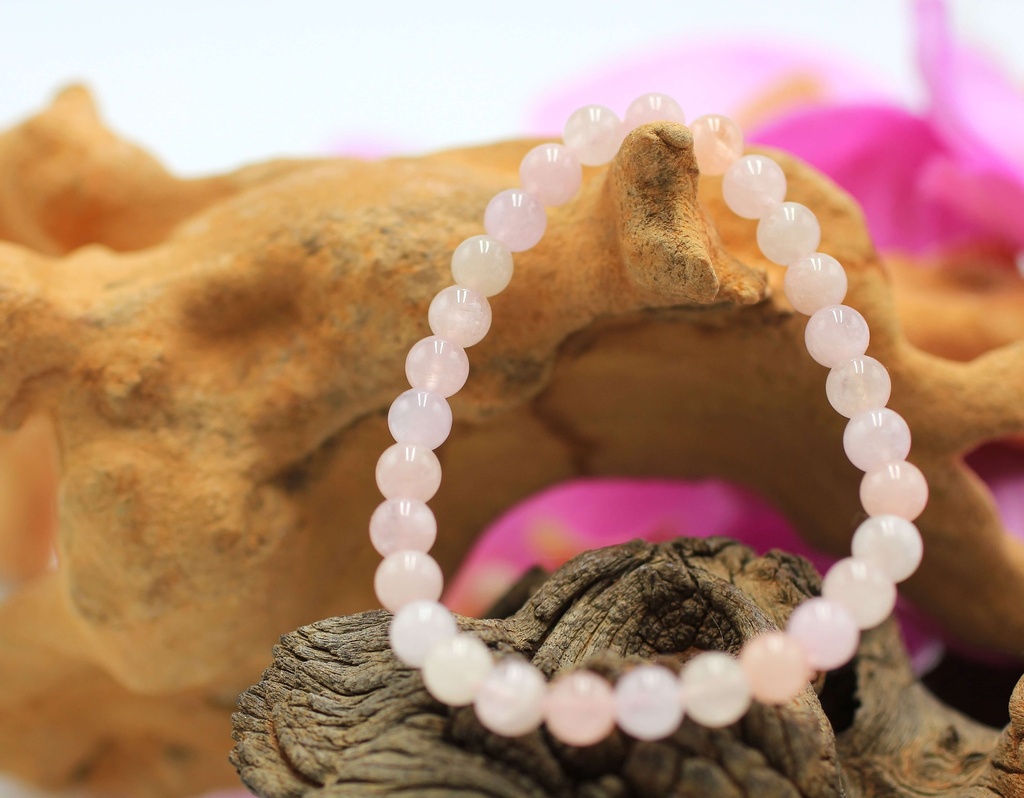 Bracelet en perles 6mm en Morganite