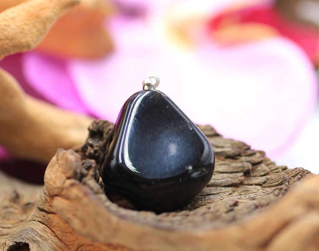 Pendentif en Obsidienne dorée