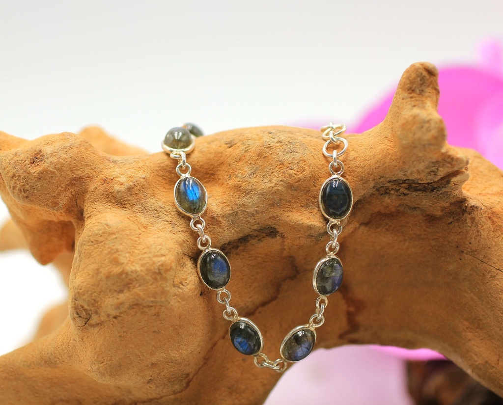 Bracelet en Argent 925 et Labradorite