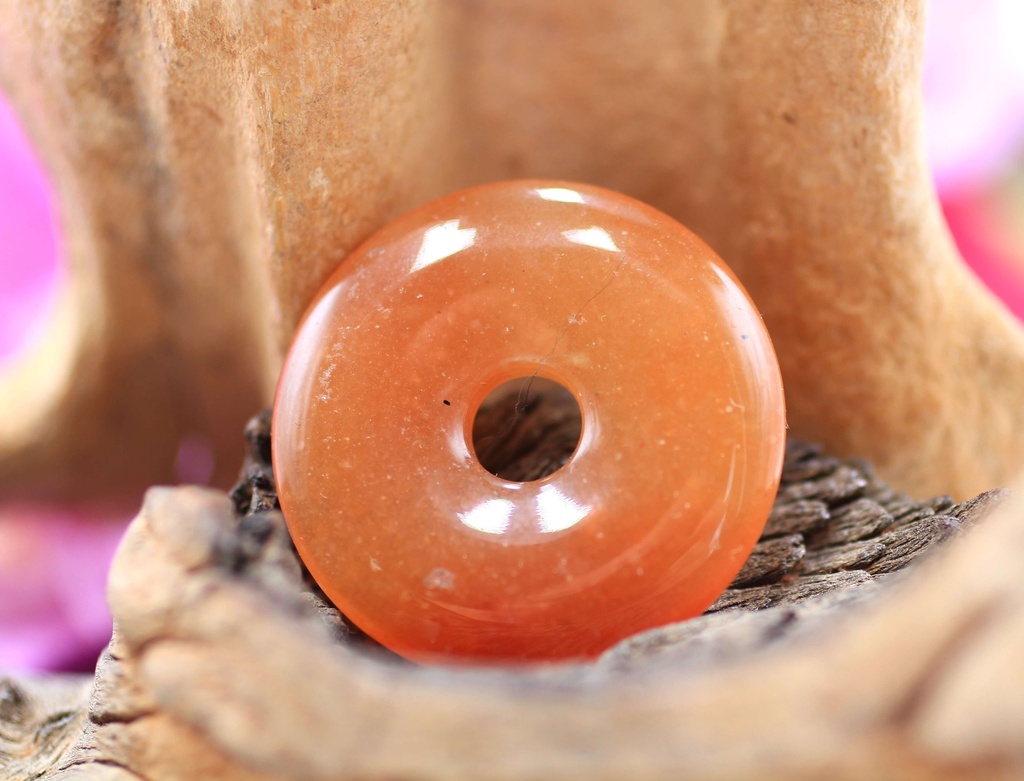 Pendentif donut en Aventurine pêche