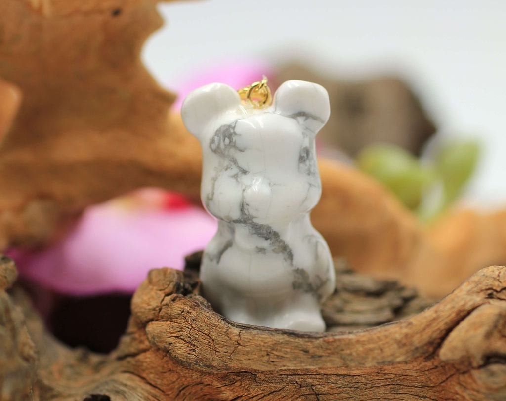 Pendentif Ourson en Howlite