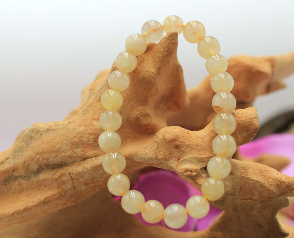 Bracelet en perles 8mm en Quartz rutile