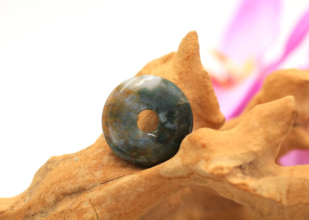 Pendentif donut en Agate indienne