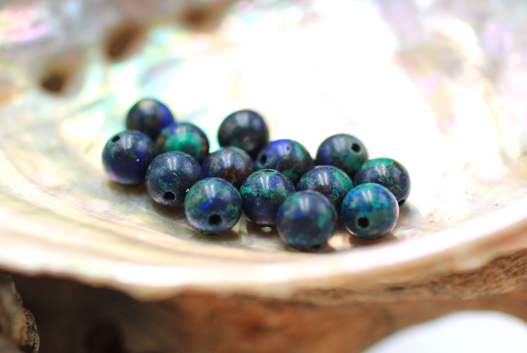 Perle 6mm en Azurite-Malachite