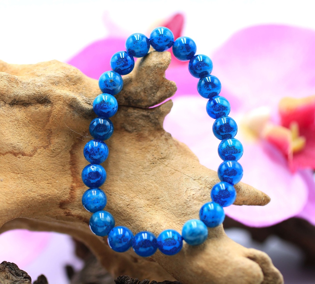 Bracelet en perles 8mm en Apatite bleue