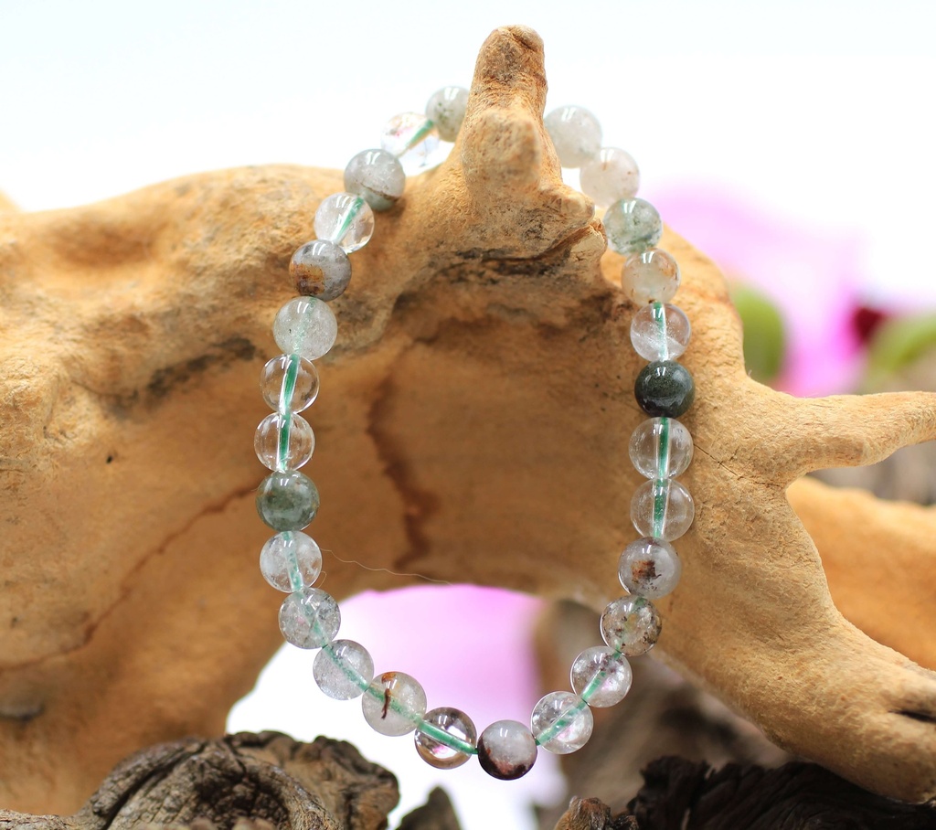 Bracelet en perles 6mm en Quartz chlorite