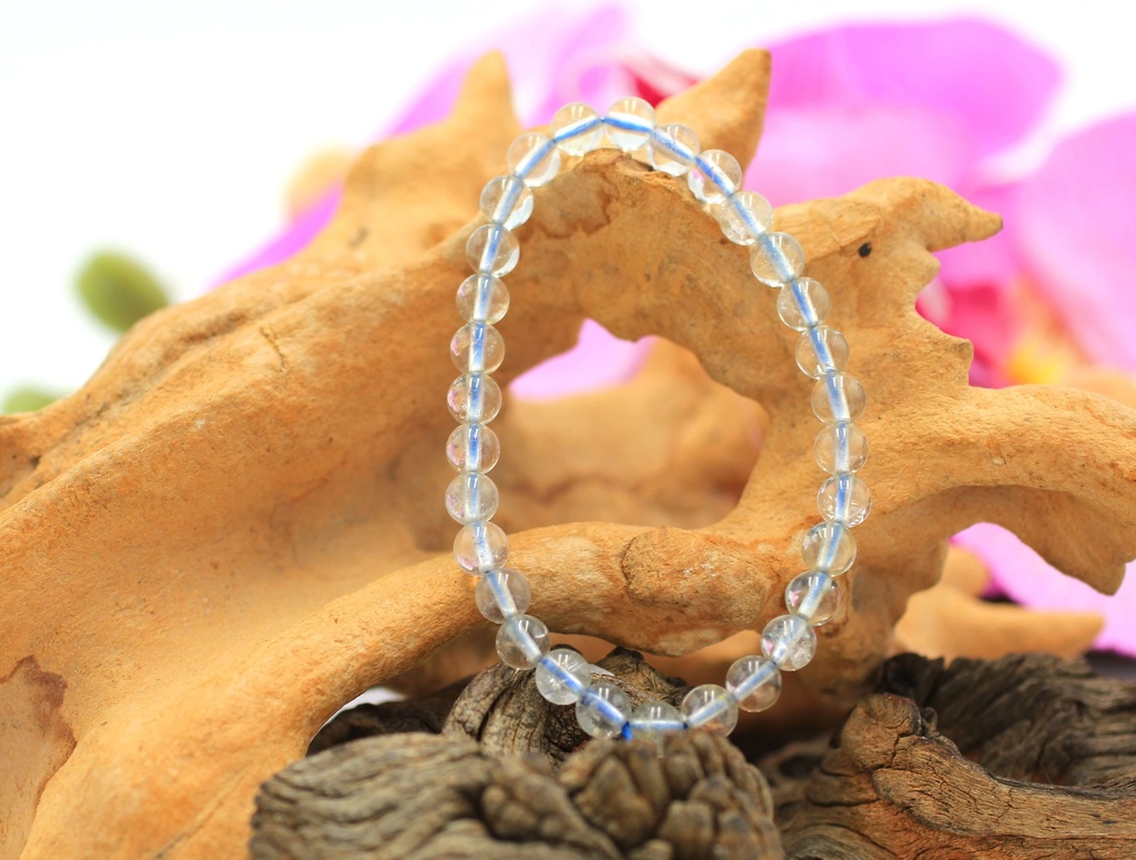 Bracelet en perles 6mm en Topaze bleue