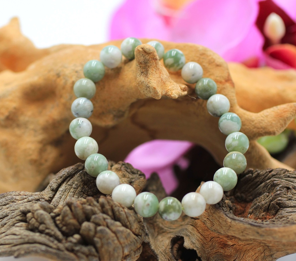 Bracelet en perles 8mm en Jade Hétiàn