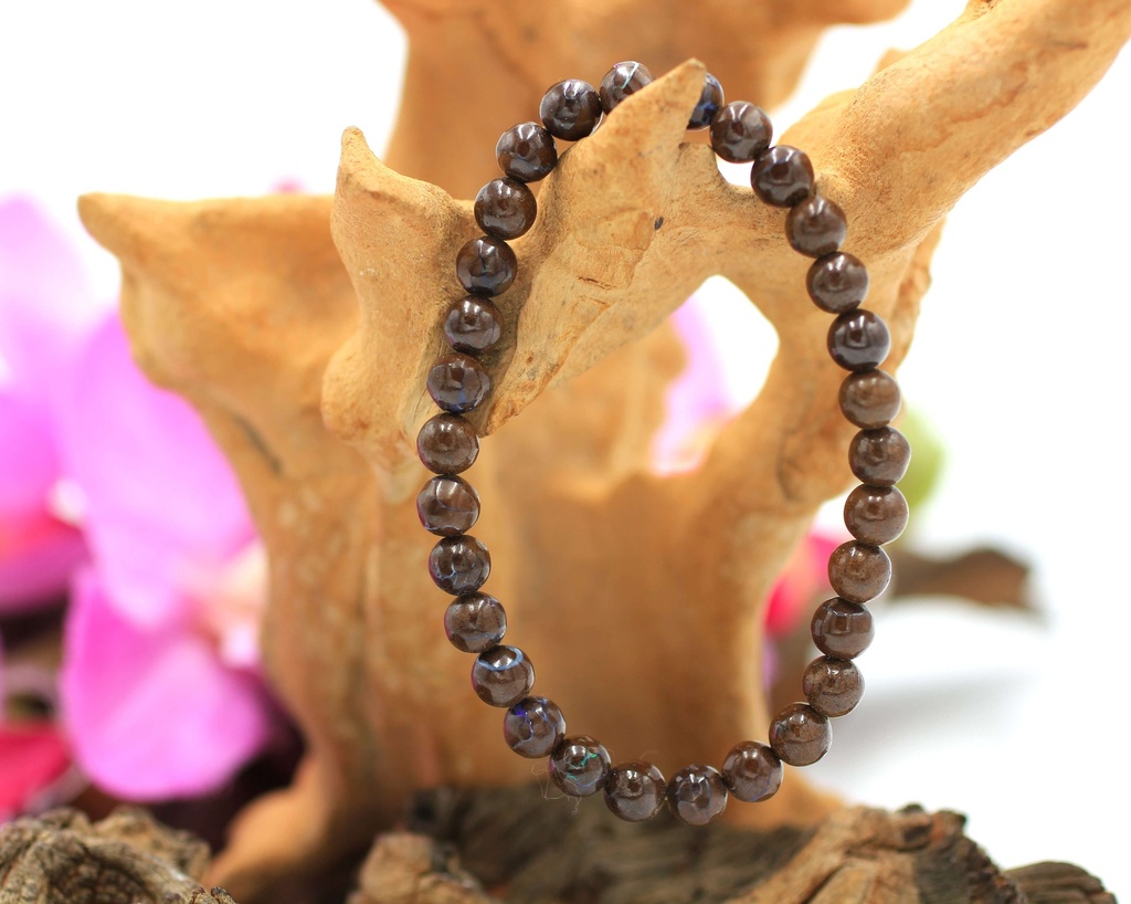 Bracelet en perles 6mm en Opale boulder