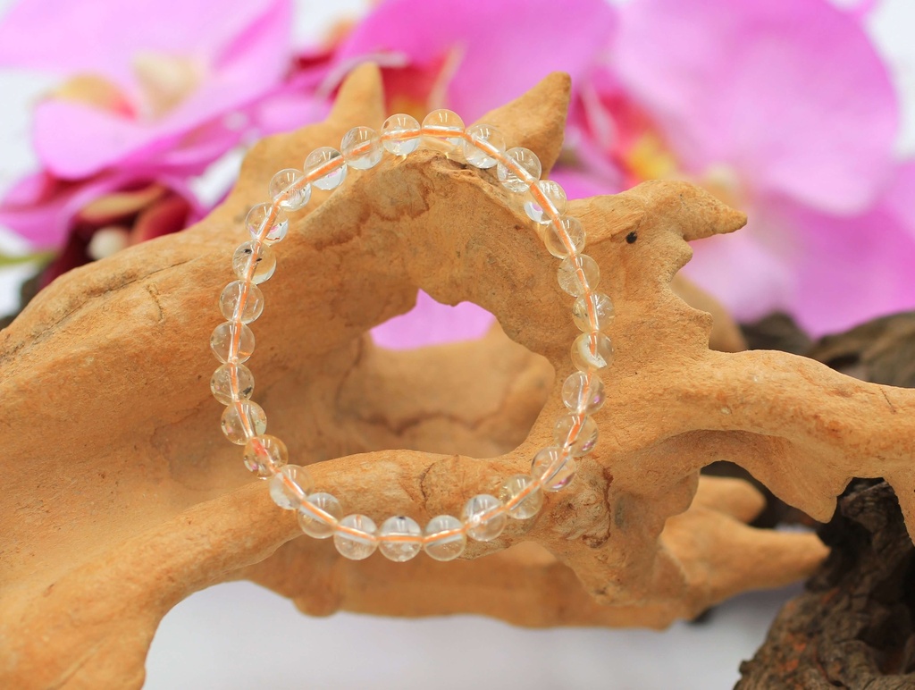 Bracelet en perles 6mm en Citrine naturelle