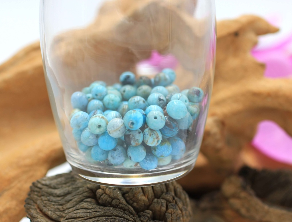 Perle 6mm en Opale bleue