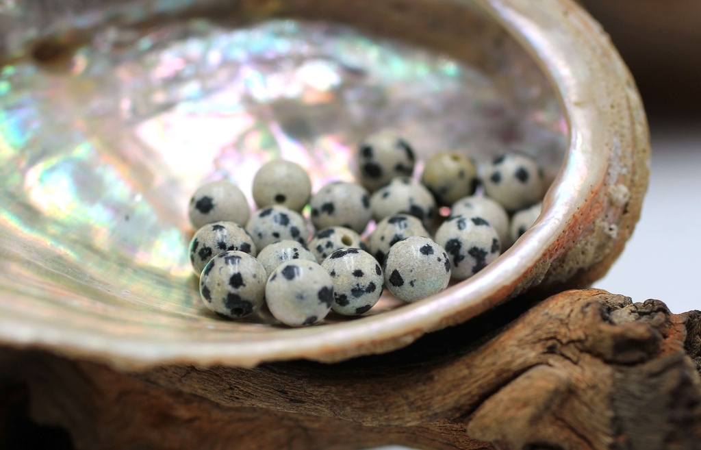 Perle 6mm en Jaspe dalmatien