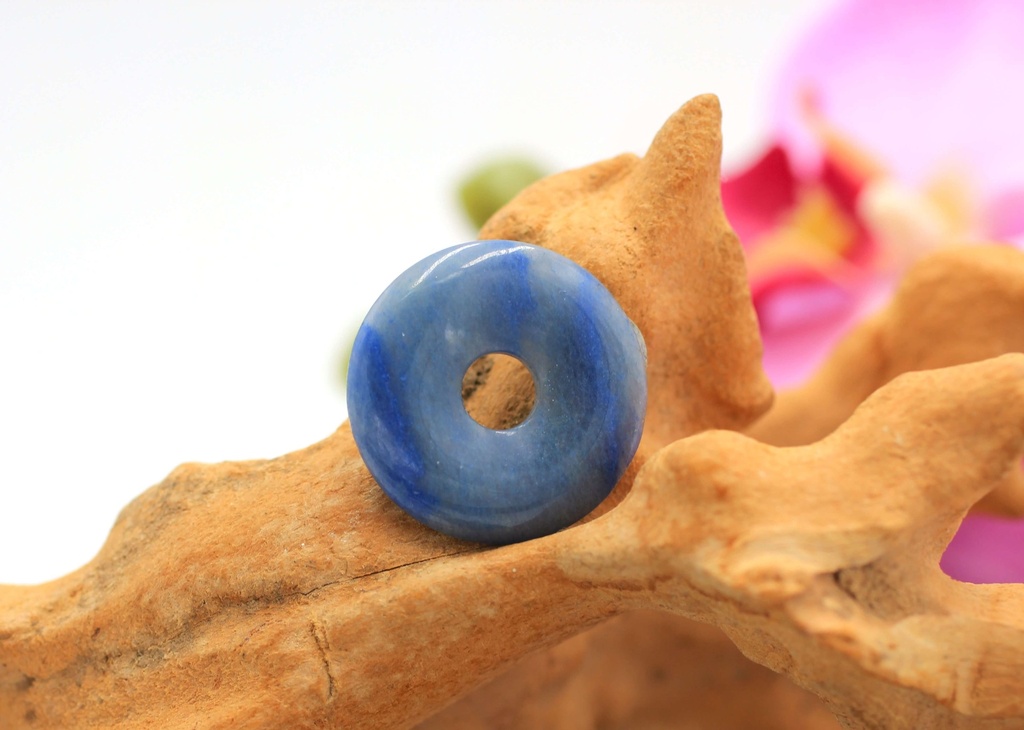 Pendentif donut en Quartz bleu