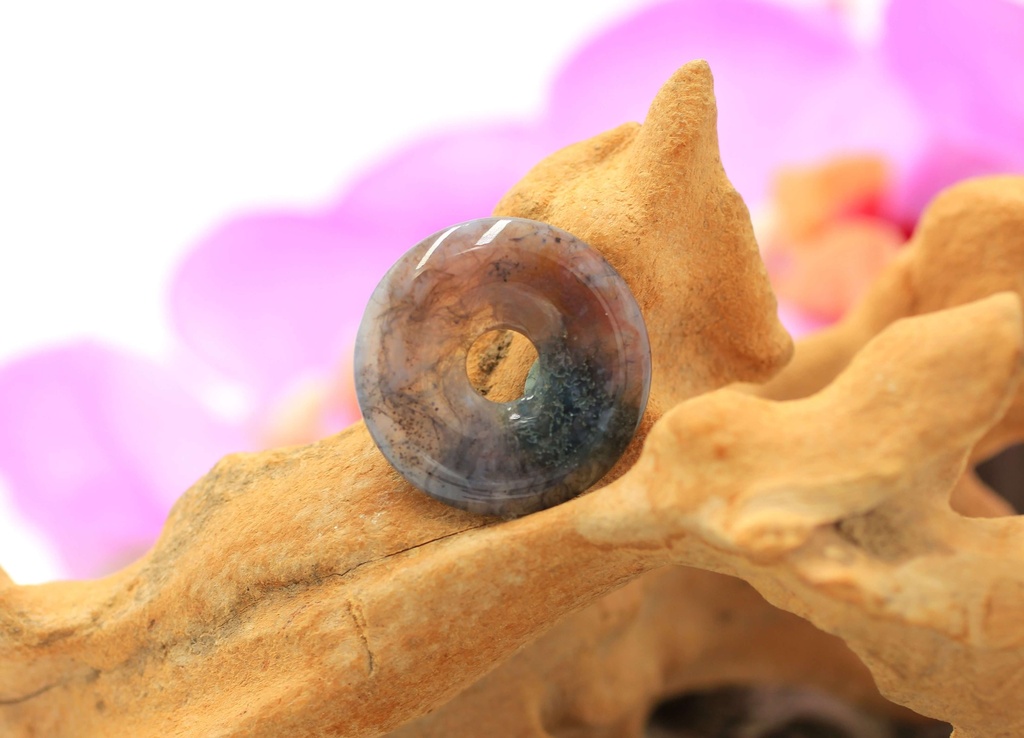 Pendentif donut en Agate indienne