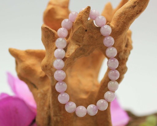 Bracelet en perles 8mm en Kunzite rose