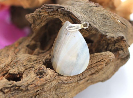 Pendentif goutte en Agate dendritique