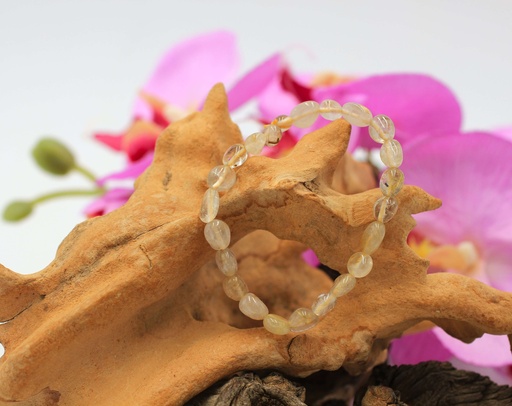 Bracelet en perles asymétriques en Quartz rutile