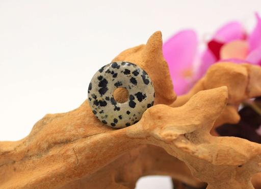 Pendentif donut en Jaspe dalmatien