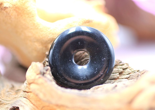 Pendentif donut en Obsidienne noire