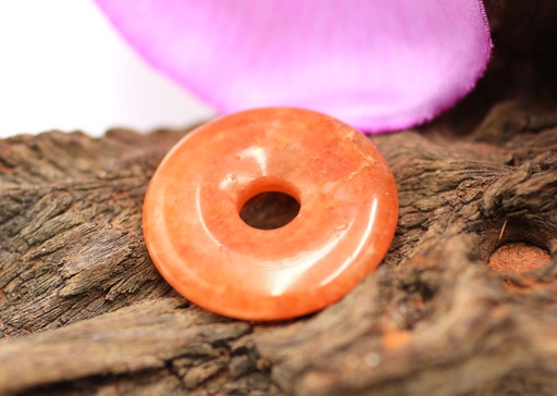 Pendentif donut en Aventurine pêche