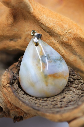 Pendentif goutte en Agate du Botswana