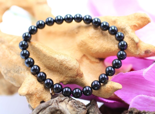 Bracelet en perles 6mm en Spinelle noire