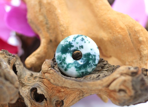 Pendentif donut en Agate arbre