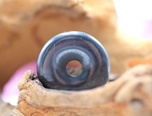 Pendentif donut en Hématite