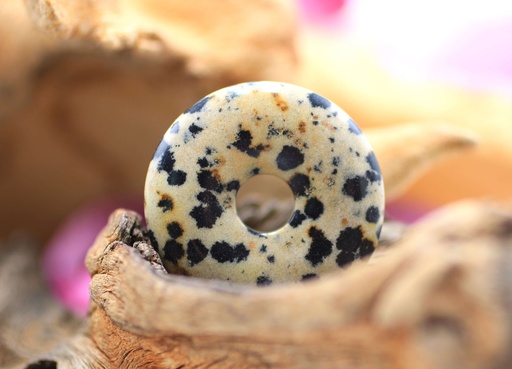 Pendentif donut en Jaspe dalmatien