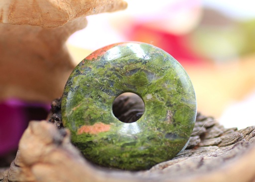 Pendentif donut en Jaspe unakite