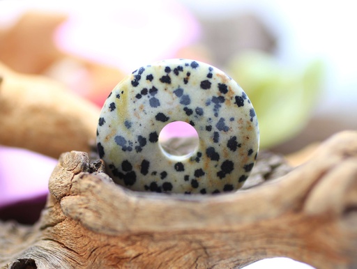 Pendentif donut en Jaspe dalmatien