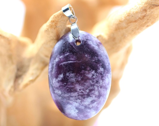 Pendentif ovale en Lépidolite