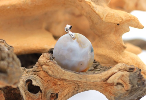 Pendentif rond en Agate du Botswana