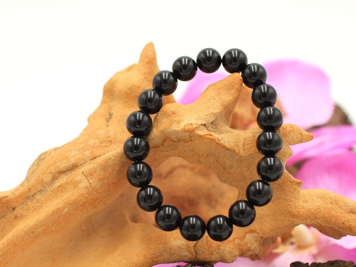 Bracelet en perles 10mm en Obsidienne noire