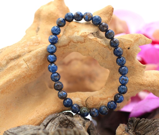 Bracelet en perles 6mm en Spinelle bleue