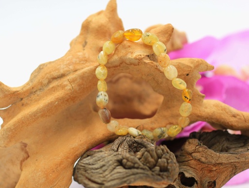 Bracelet en perles asymétriques en Opale jaune