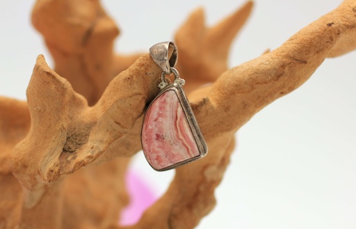 Pendentif en Argent 925 et Rhodochrosite