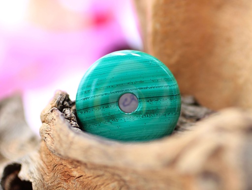 Pendentif donut en Malachite