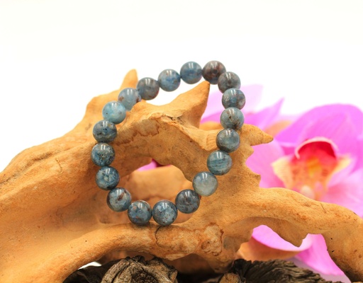 Bracelet en perles 10mm en Cyanite bleue